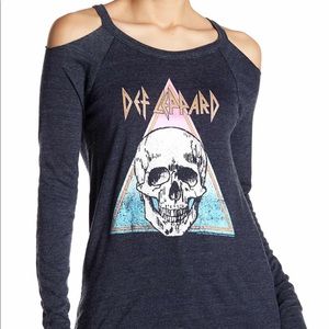Cold Shoulder Def Leppard Band T-shirt